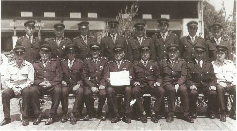 Členové Svazu požární ochrany v roce 1978 - při oslavách 80. výročí založení sboru