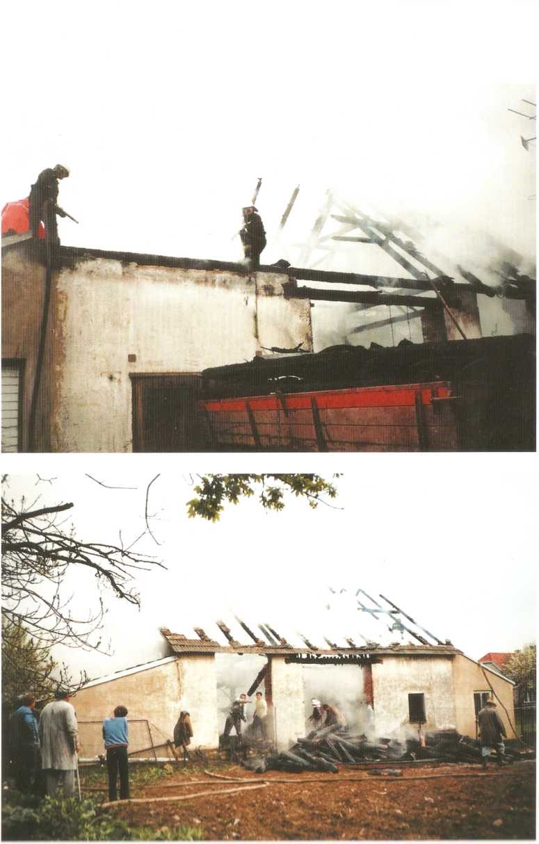Požár stodoly čp. 61 dne 8. května 1996