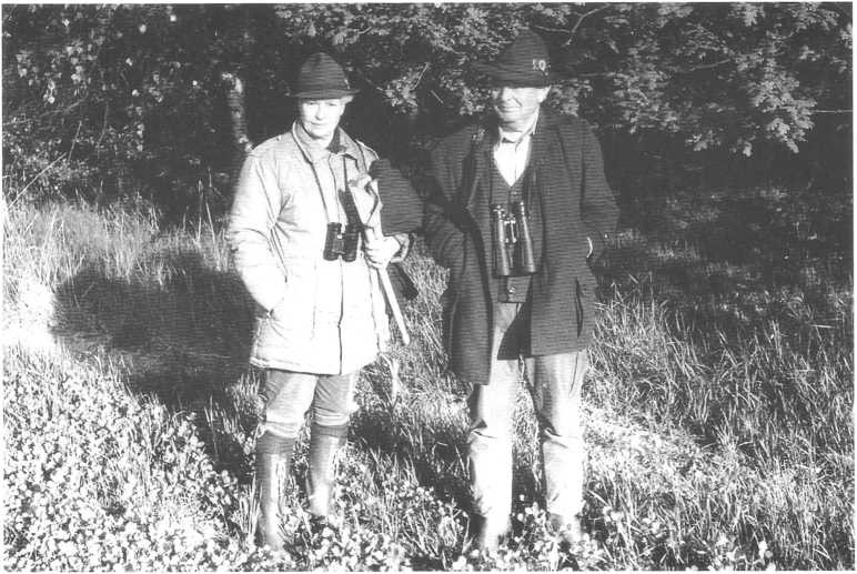 Čestní členové MS Třebětice Richard Mensnig s chotí Lilou (snímek z roku 1992)